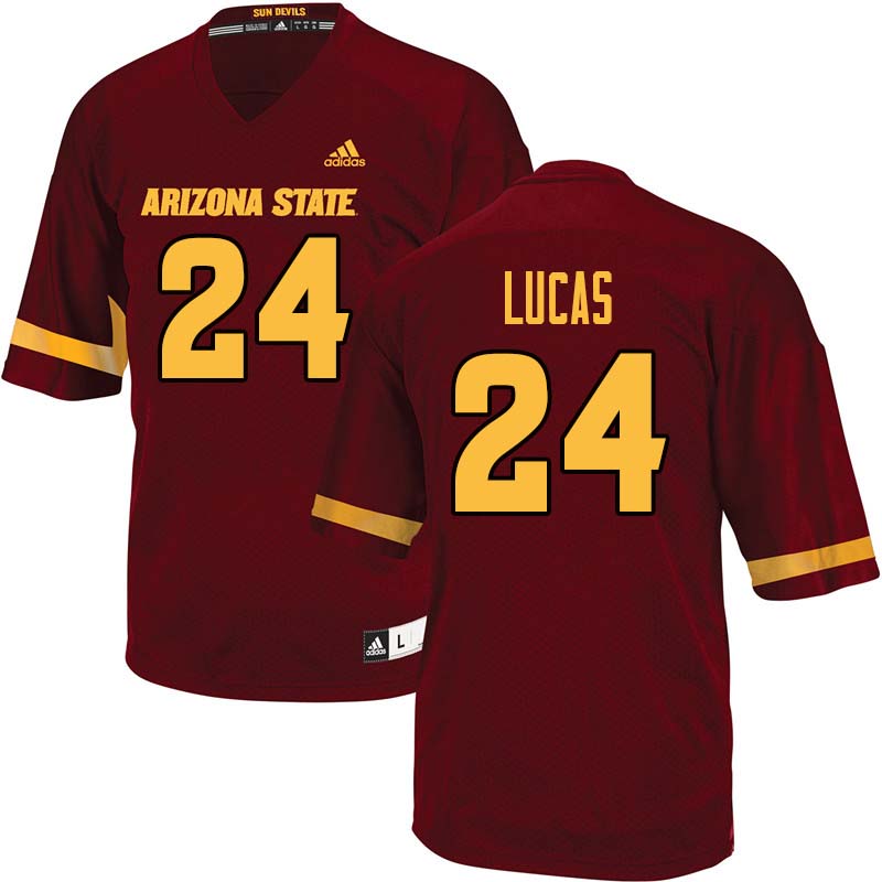 Men #24 Chase Lucas Arizona State Sun Devils College Football Jerseys Sale-Maroon - Click Image to Close